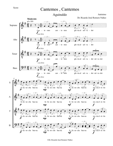 Cantemos , Aguinaldo Venezolano (arr. Dr. Ricardo José Romero Núñez)