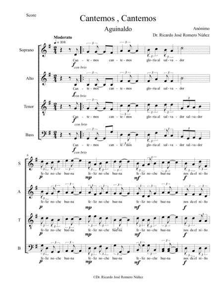 Cantemos , Aguinaldo Venezolano (arr. Dr. Ricardo José Romero Núñez)