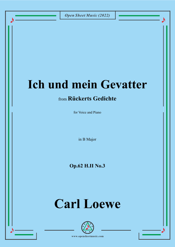 Loewe-Ich und mein Gevatter,Op.62 H.II No.3,in B Major (arr. OSM Press)