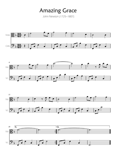 Amazing Grace - Viola and Cello Duet (arr. Ygor Nunes)