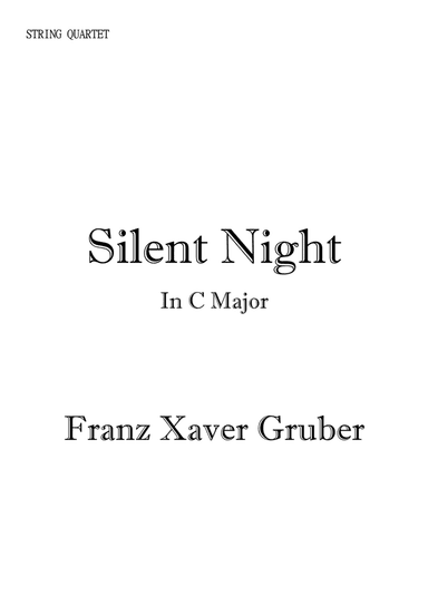 Silent Night for String Quartet in C Major. Early Intermediate. (arr. Matheus Araújo)