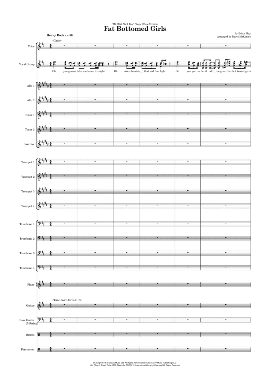 Fat Bottomed Girls (arr. Daryl McKenzie)