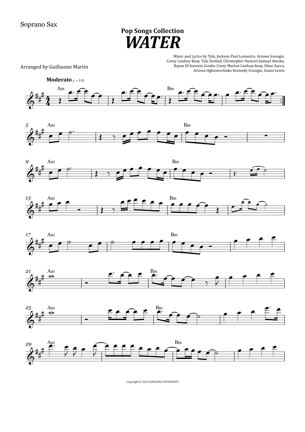 Water (arr. Guillaume Martin)