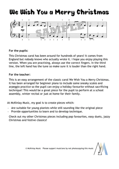 We Wish You a Merry Christmas (and scales and arpeggios!) (arr. L. McKinlay)