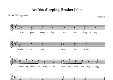 Are You Sleeping, Brother John (Easy) (arr. Wesley S. SIlva)