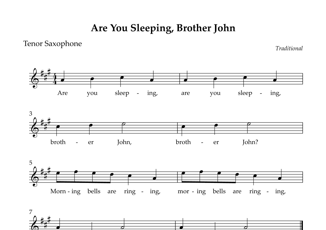 Are You Sleeping, Brother John (Easy) (arr. Wesley S. SIlva)