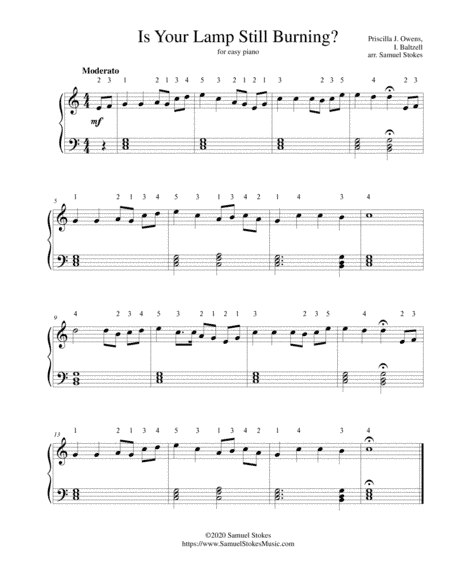 Is Your Lamp Still Burning? - for easy piano (arr. Samuel Stokes)