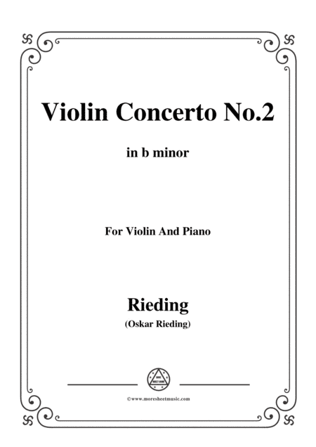 Rieding-Violin Concerto No.2 in b minor,Op.35,for Violin&Piano (arr. MSM)