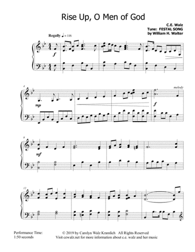 Rise Up, O Men of God (arr. c.e. walz)