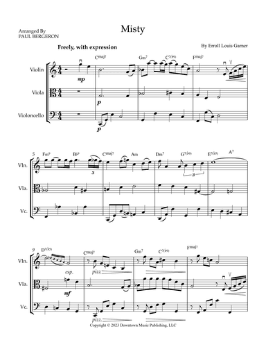 Misty (arr. Paul Bergeron)