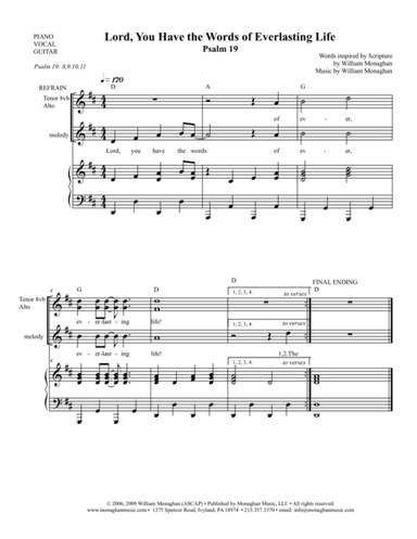 Lord, You Have the Words of Everlasting Life(Psalm 19)