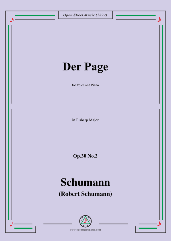 Schumann-Der Page,Op.30 No.2,in F sharp Major (arr. OSM Press)
