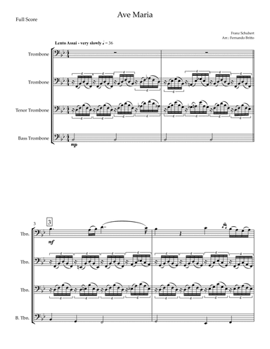 Ave Maria (Franz Schubert) for Trombone Quartet (arr. Fernando Britto)