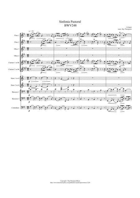 Bach: Christmas Oratorio BWV248 "Sinfonia Pastoral" - symphonic wind (arr. Ray  Thompson)