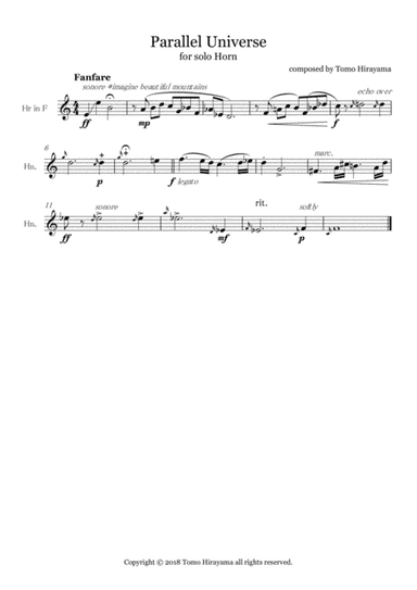 Parallel Universe for solo Horn