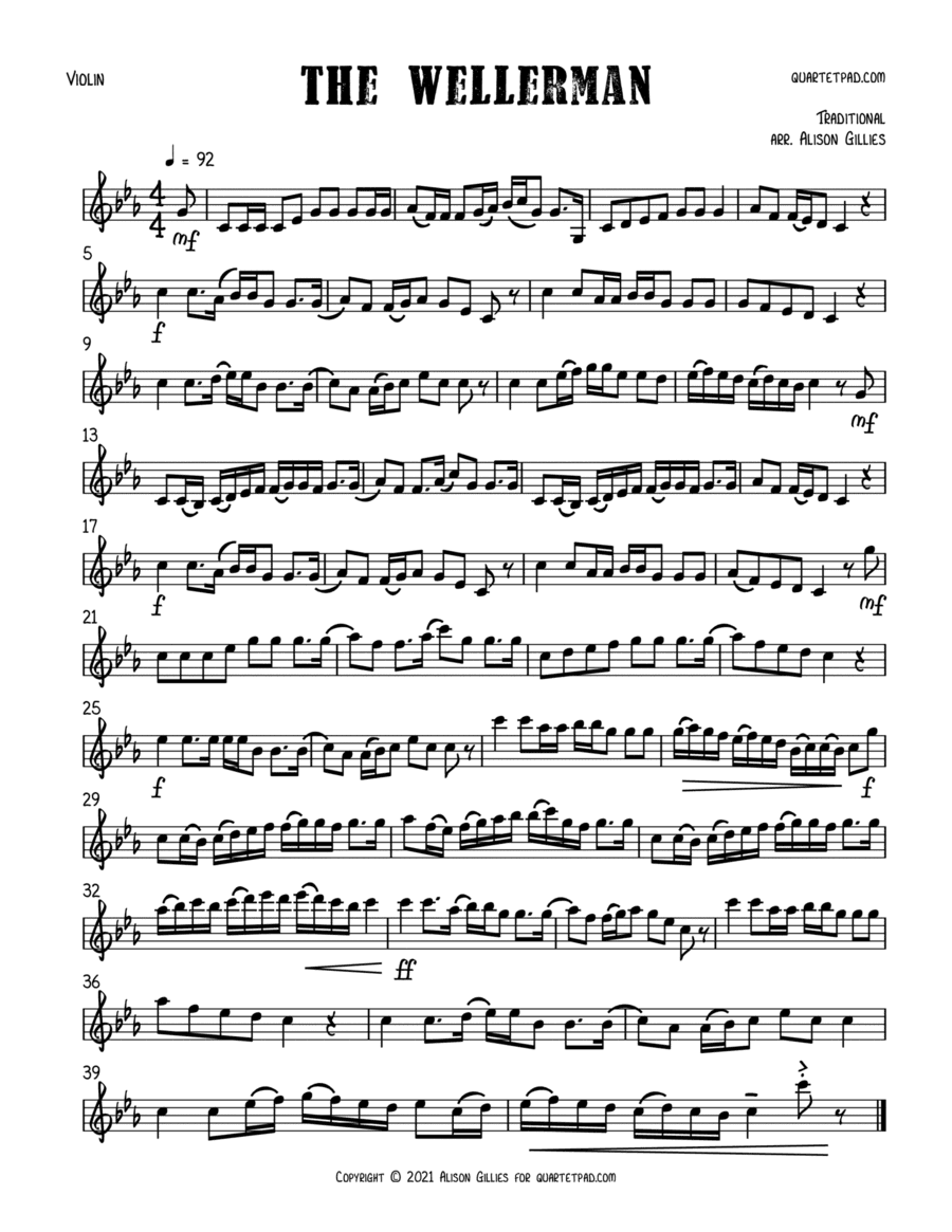 The Wellerman Sea Shanty - Solo Violin (arr. Alison Gillies)