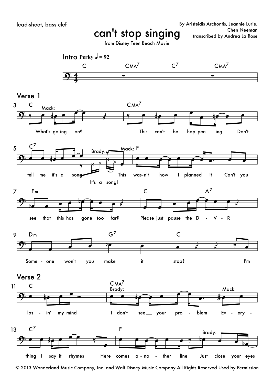 Can't Stop Singing (arr. Andrea La Rose)