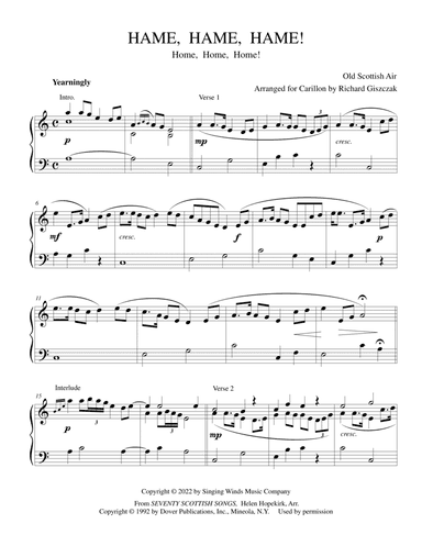 Hame, Hame, Hame!  (Home, Home, Home!) (arr. Richard Giszczak)