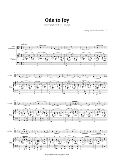 Ode to Joy by Beethoven for Alto Trombone and Piano (arr. Ander)