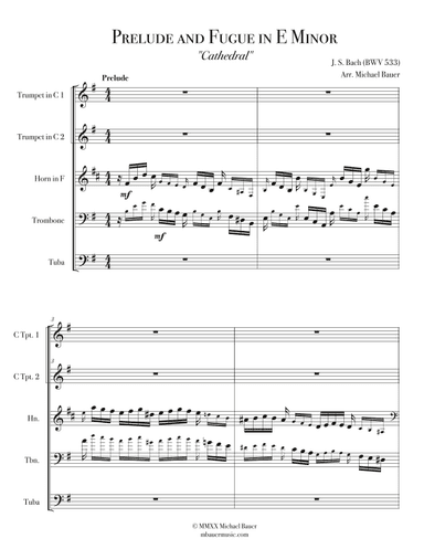 Prelude and Fugue in E Minor, "Cathedral", BWV 533 (arr. Michael Bauer)