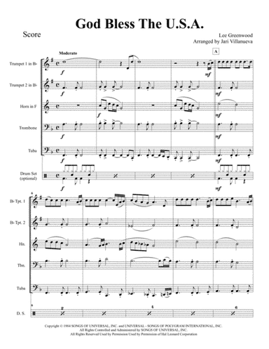 God Bless The U.S.A. (arr. Jari Villanueva)