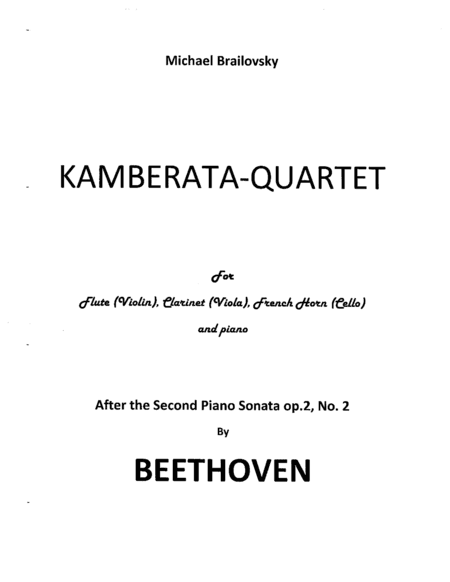 Kamberata-Quartet after Beethoven's piano sonata op.2,No.2. (arr. Michael Brailovsky)