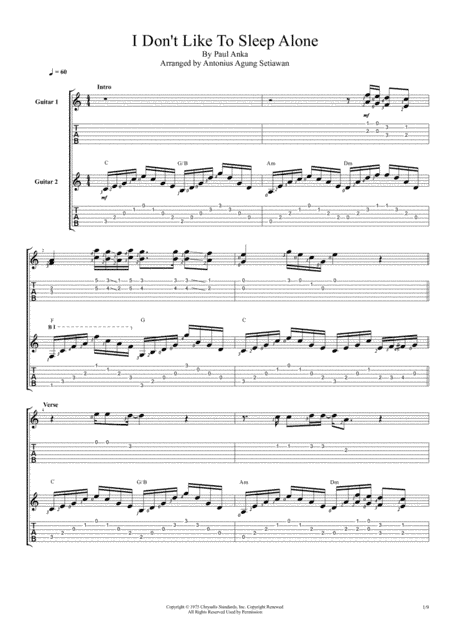 I Don't Like To Sleep Alone (arr. Antonius Agung Setiawan)