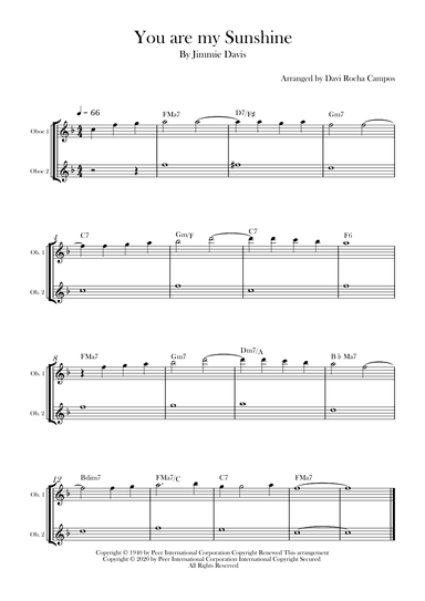 You Are My Sunshine (arr. Davi Rocha Campos)