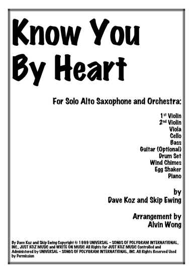 Know You By Heart (arr. Alvin Wong)