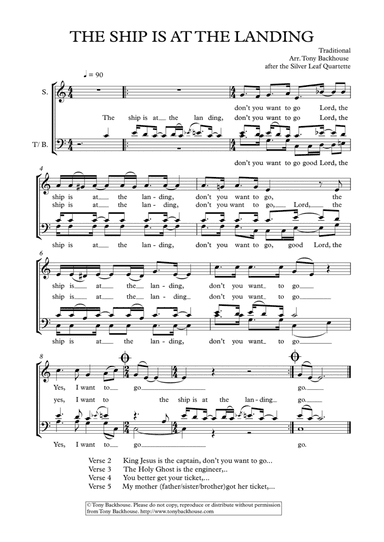 THE SHIP IS AT THE LANDING (arr. Tony Backhouse)