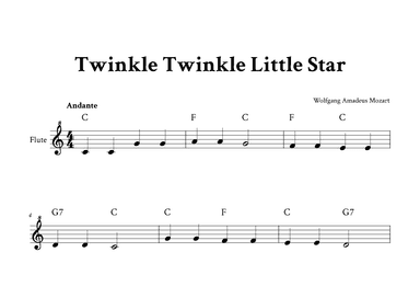 Twinkle Twinkle Little Star - Easy Flute (C Major) (arr. Yuri Noronha)