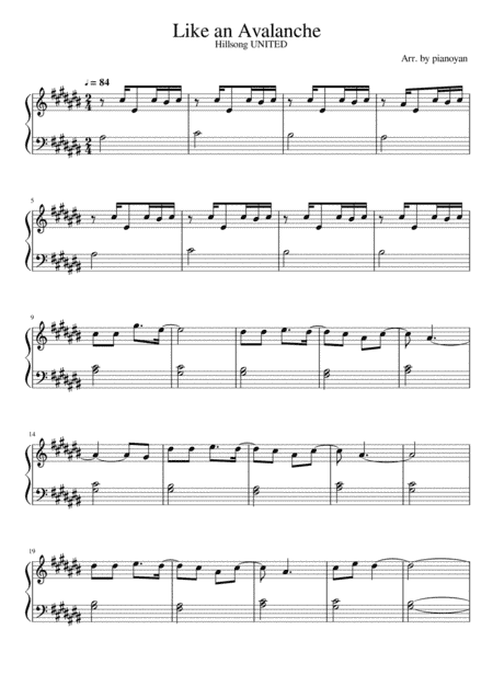 Like An Avalanche (arr. pianoyan)