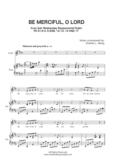 Be Merciful, O Lord (Psalm 51) Ash Wednesday Responsorial Psalm