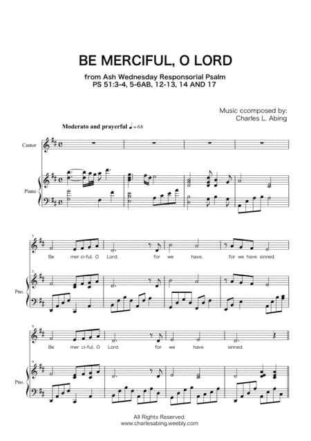 Be Merciful, O Lord (Psalm 51) Ash Wednesday Responsorial Psalm