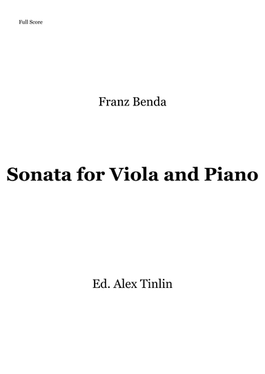 Sonata for Viola and Piano (arr. Alex Tinlin)