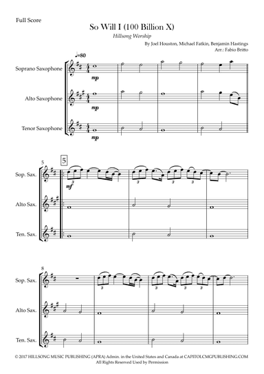So Will I (100 Billion X) (arr. Fabio Britto)