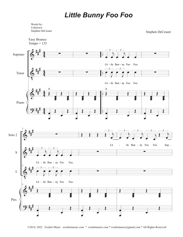 Little Bunny Foo Foo (2-part choir - (Soprano and Tenor)