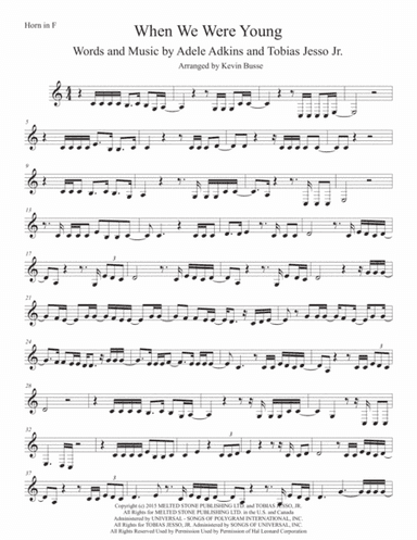 When We Were Young (arr. Kevin Busse)