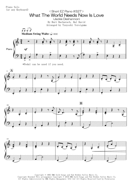 What The World Needs Now Is Love (arr. Tsuyoshi Yoroiguma)