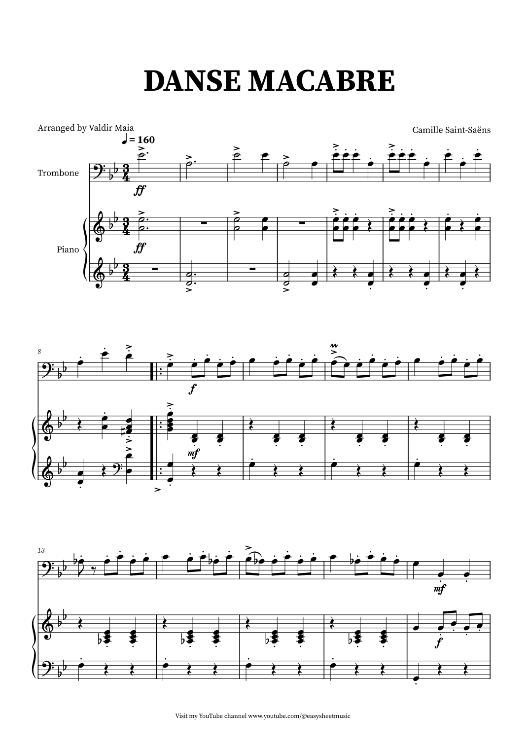 Danse Macabre - Trombone and Piano (arr. Valdir Maia)