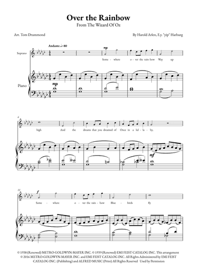 Over The Rainbow (arr. Tom Drummond)