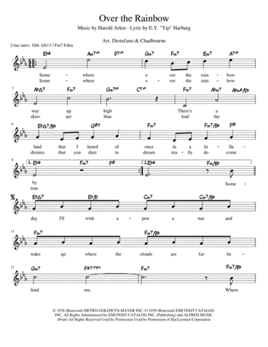 Over The Rainbow (from The Wizard Of Oz) (arr. Michael Destefano, Bruce Chadbourne)