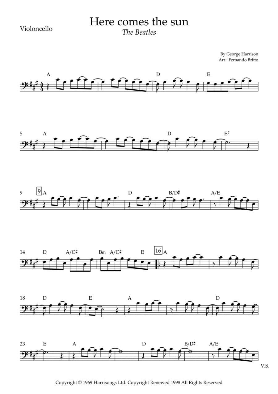 Here Comes The Sun (arr. Fernando Britto)