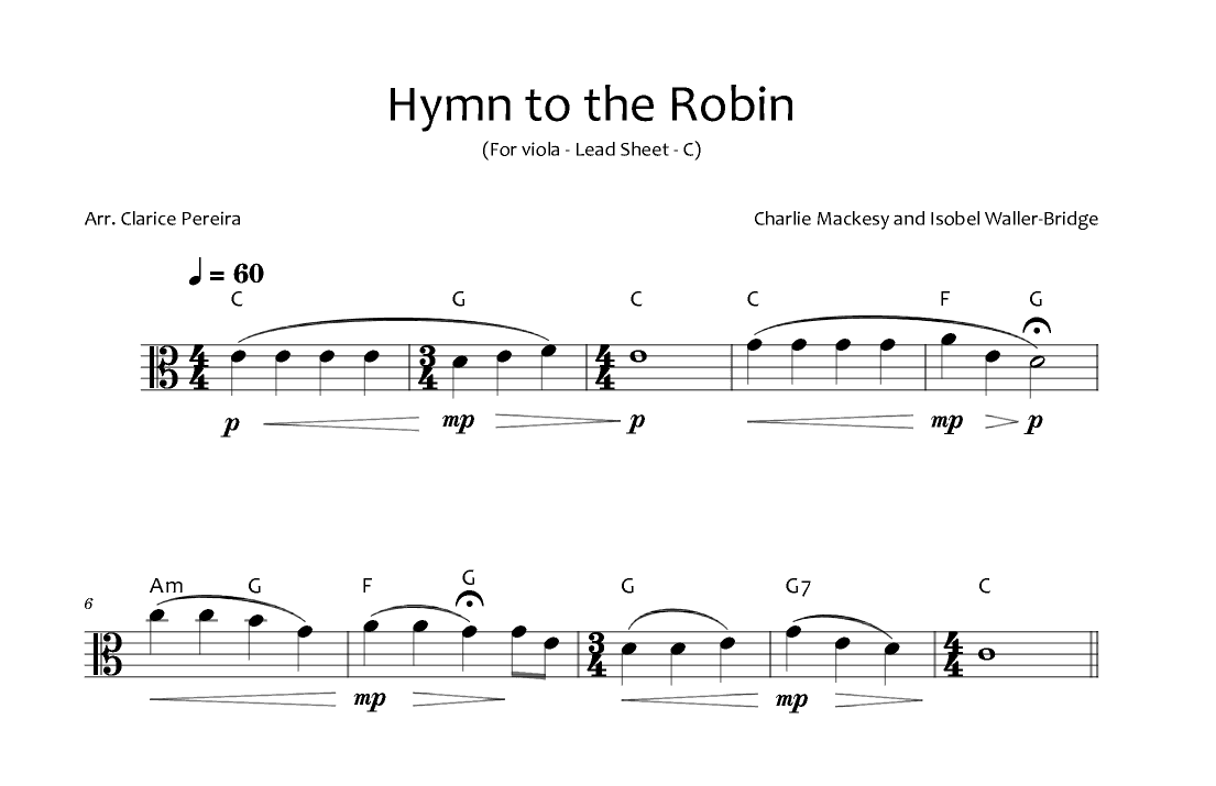 A Hymn For The Robin (arr. Clarice Pereira)
