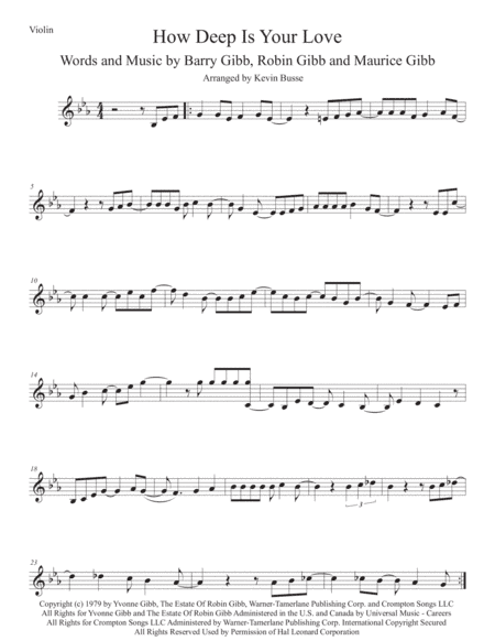 How Deep Is Your Love  from the Motion Picture SATURDAY NIGHT FEVER (arr. Kevin Busse)