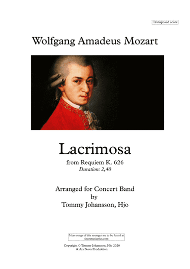 Lacrimosa/Lachrymose (arr. Tommy Johansson, Hjo)