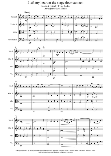 I Left My Heart At The Stage Door Canteen (arr. Alex Tinlin)