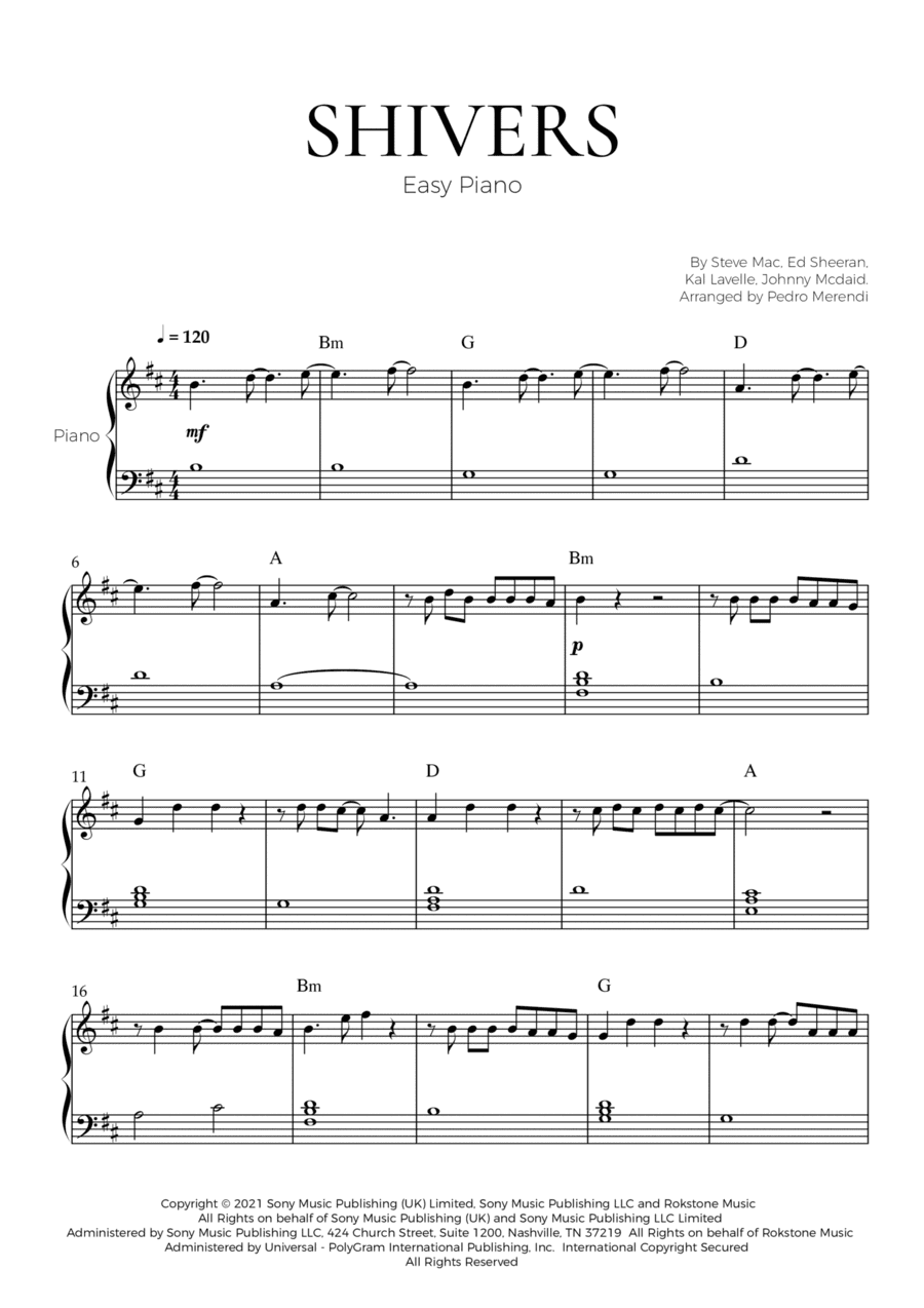 Shivers (arr. Pedro Merendi)