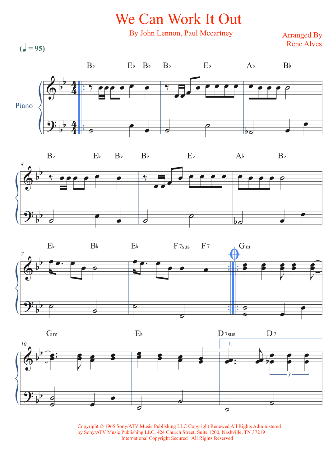 We Can Work It Out (arr. Rene Alves)
