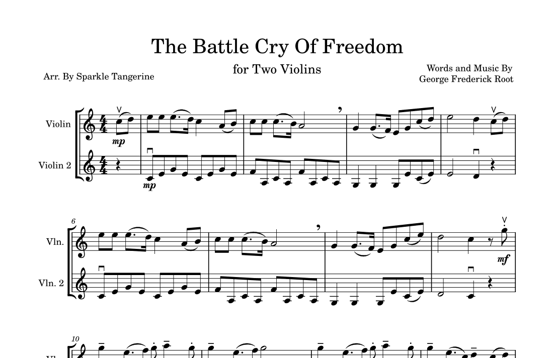 The Battle Cry Of Freedom (arr. Sparkle Tangerine)